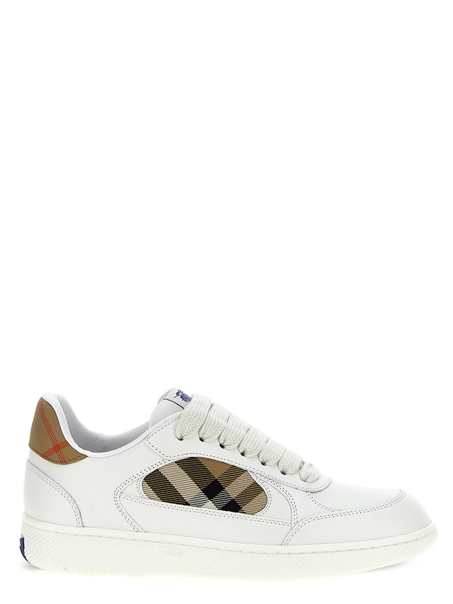Burberry Beige Leather Low Top Sneakers