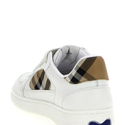 Burberry Beige Leather Low Top Sneakers