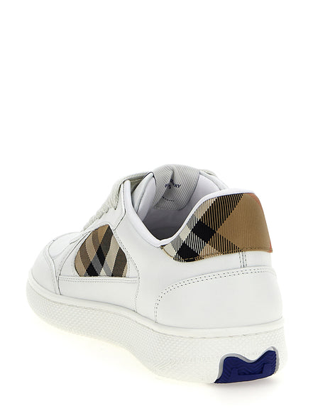 Burberry Beige Leather Low Top Sneakers