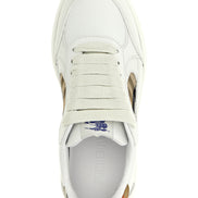 Burberry Beige Leather Low Top Sneakers