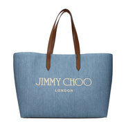 Jimmy Choo Light Blue Fabric Shoulder Bag