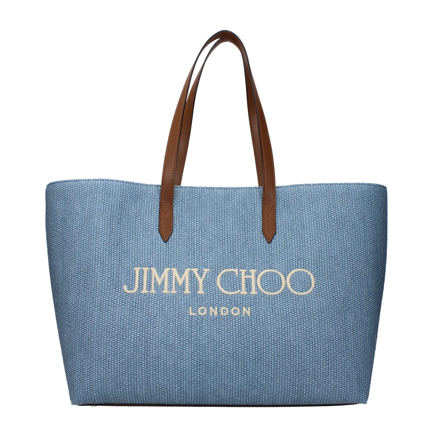 Jimmy Choo Light Blue Fabric Shoulder Bag
