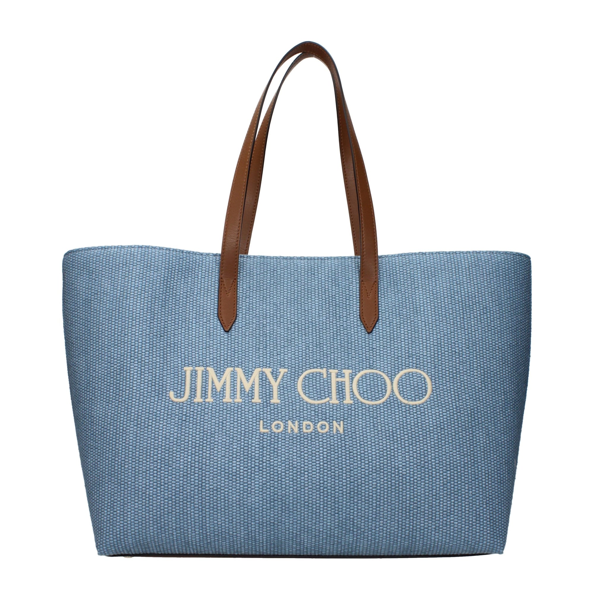 Jimmy Choo Light Blue Fabric Shoulder Bag