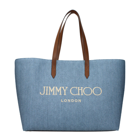 Jimmy Choo Light Blue Fabric Shoulder Bag