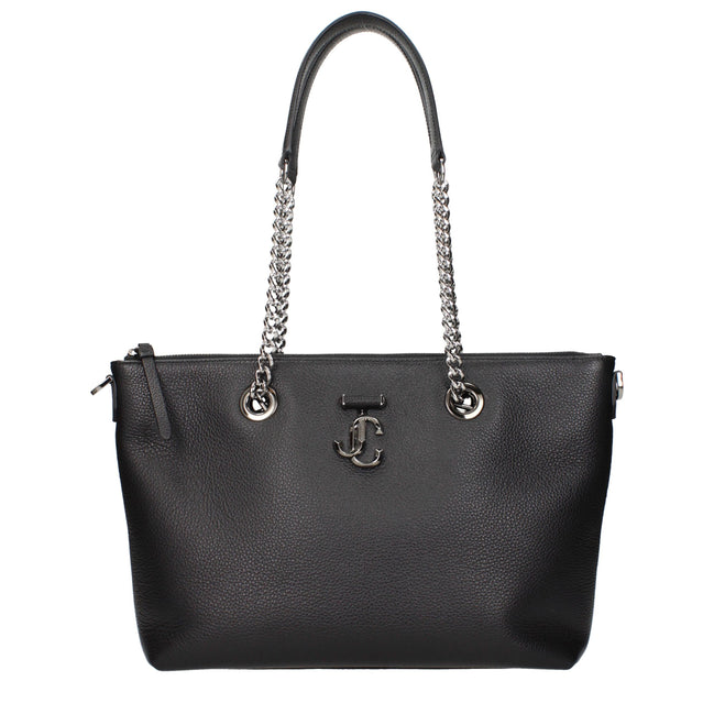 Jimmy Choo Black Leather Shoulder Bag
