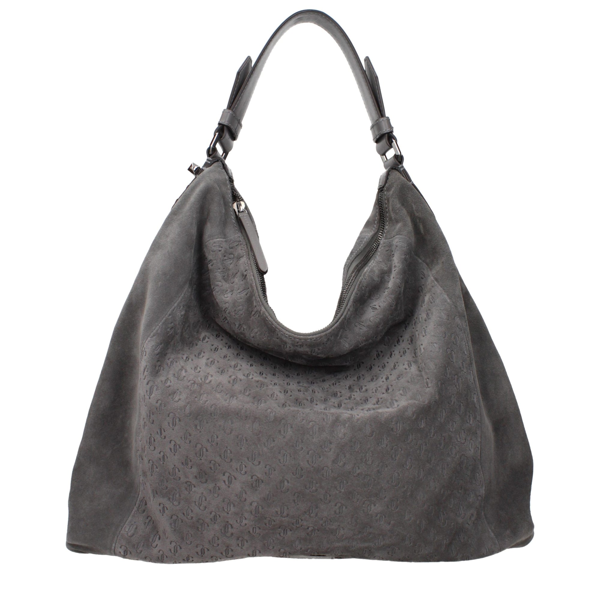 Jimmy Choo Gray Leather Shoulder Bag