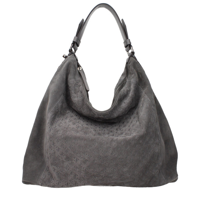 Jimmy Choo Gray Leather Shoulder Bag