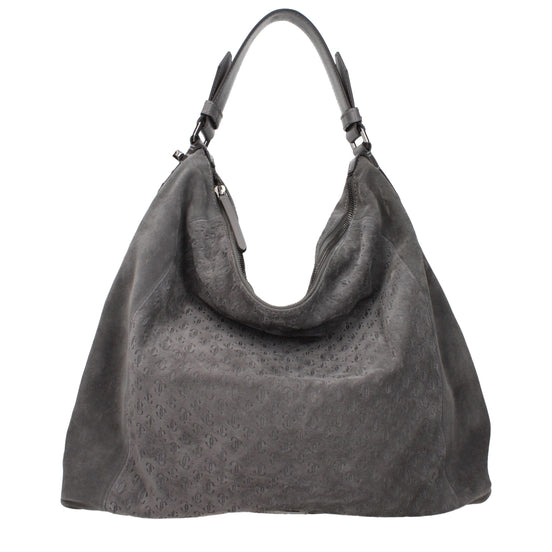 Jimmy Choo Gray Leather Shoulder Bag