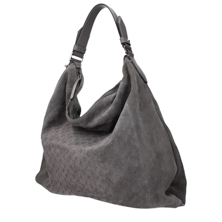 Jimmy Choo Gray Leather Shoulder Bag