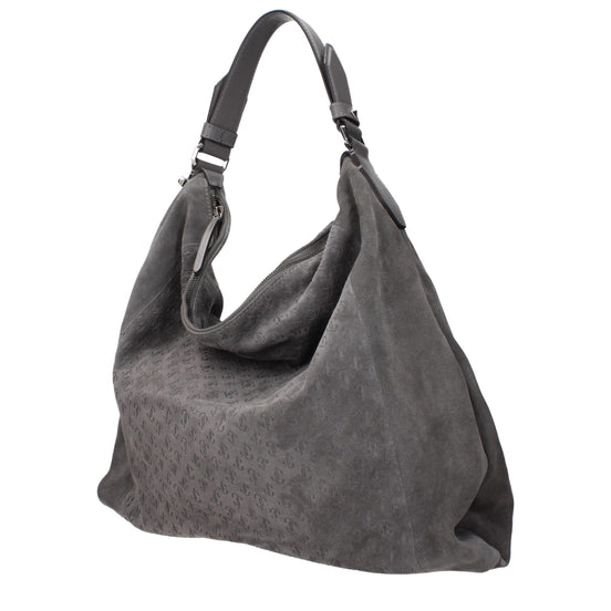 Jimmy Choo Gray Leather Shoulder Bag