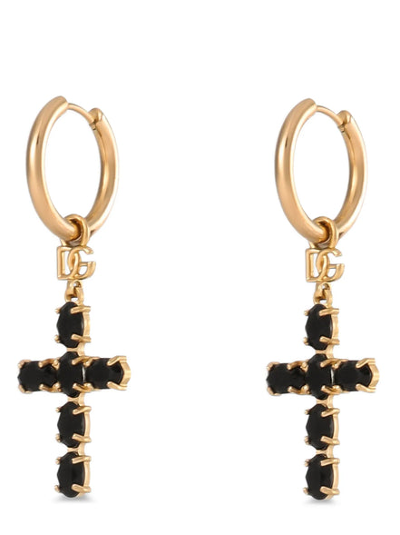Dolce & Gabbana Black Brass Earrings