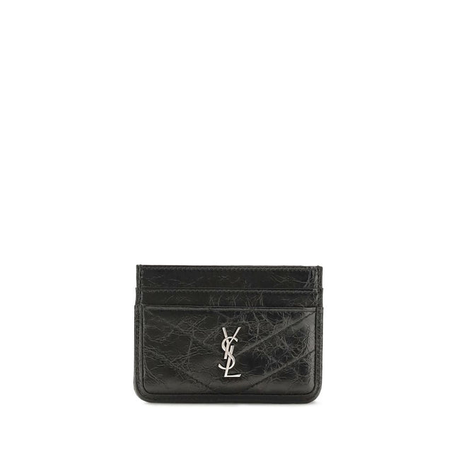 Πορτοφόλι Saint Laurent από μαύρο δέρμα μοσχαριού Bos Taurus