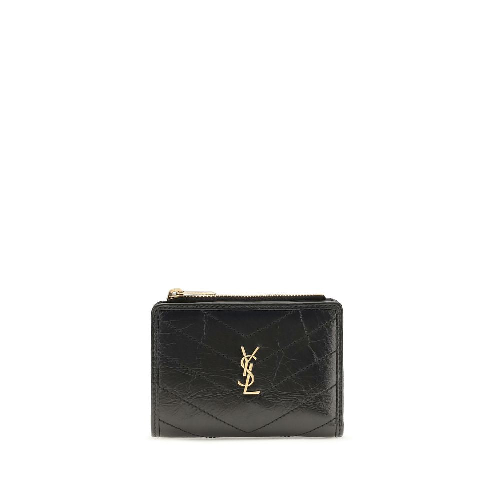 Πορτοφόλι Saint Laurent από μαύρο δέρμα μοσχαριού Bos Taurus