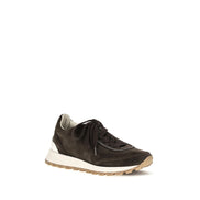 Brunello Cucinelli Brown Suede Leather Low Top Sneakers