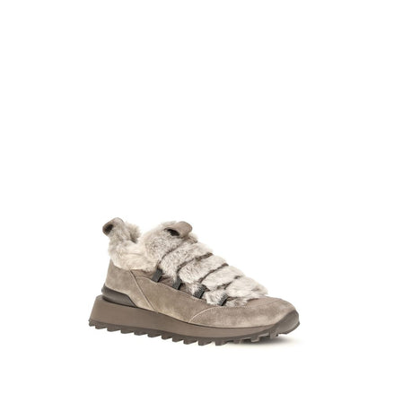 Γκρι αθλητικά sneakers από δέρμα σουέντ Brunello Cucinelli  
