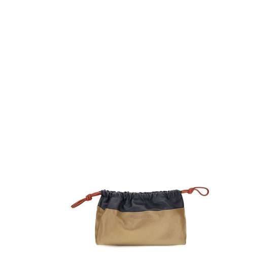 Μπεζ clutch τσάντα Bos Taurus από δέρμα μοσχαριού Pierre Hardy  