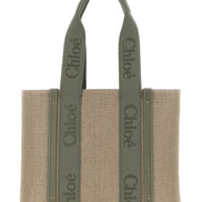 Τσάντα Tote Chloé Δίχρωμη από Λινό  