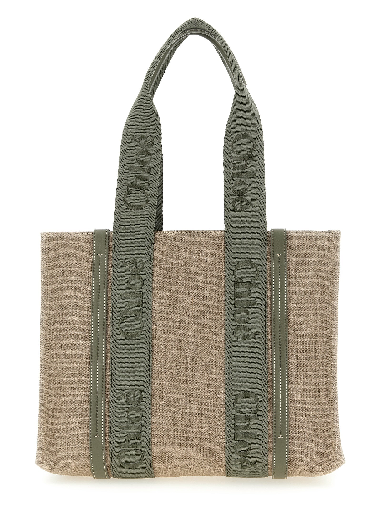 Τσάντα Tote Chloé Δίχρωμη από Λινό  