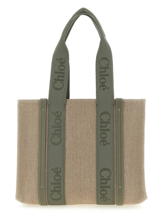 Chloé Bicolor Linen Tote Bag