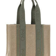 Τσάντα Tote Chloé Δίχρωμη από Λινό  