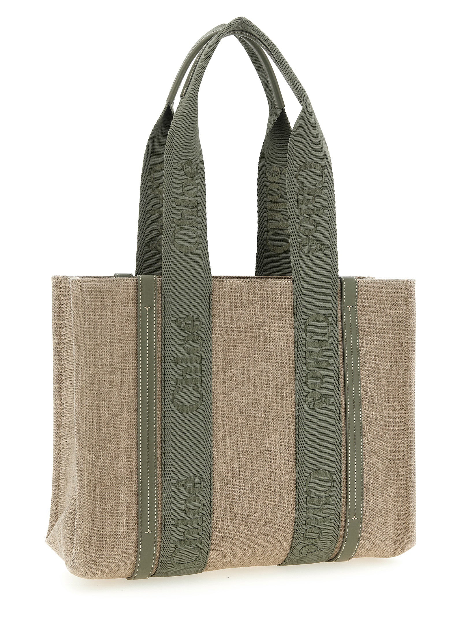 Τσάντα Tote Chloé Δίχρωμη από Λινό  