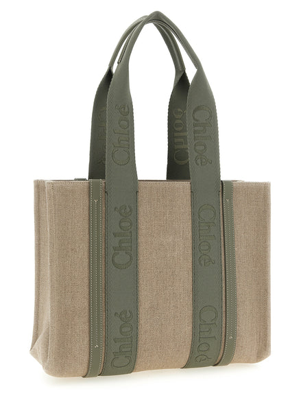 Chloé Bicolor Linen Tote Bag