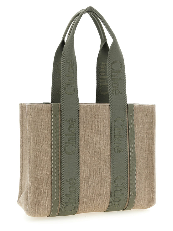 Chloé Bicolor Linen Tote Bag