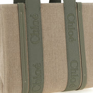 Τσάντα Tote Chloé Δίχρωμη από Λινό  