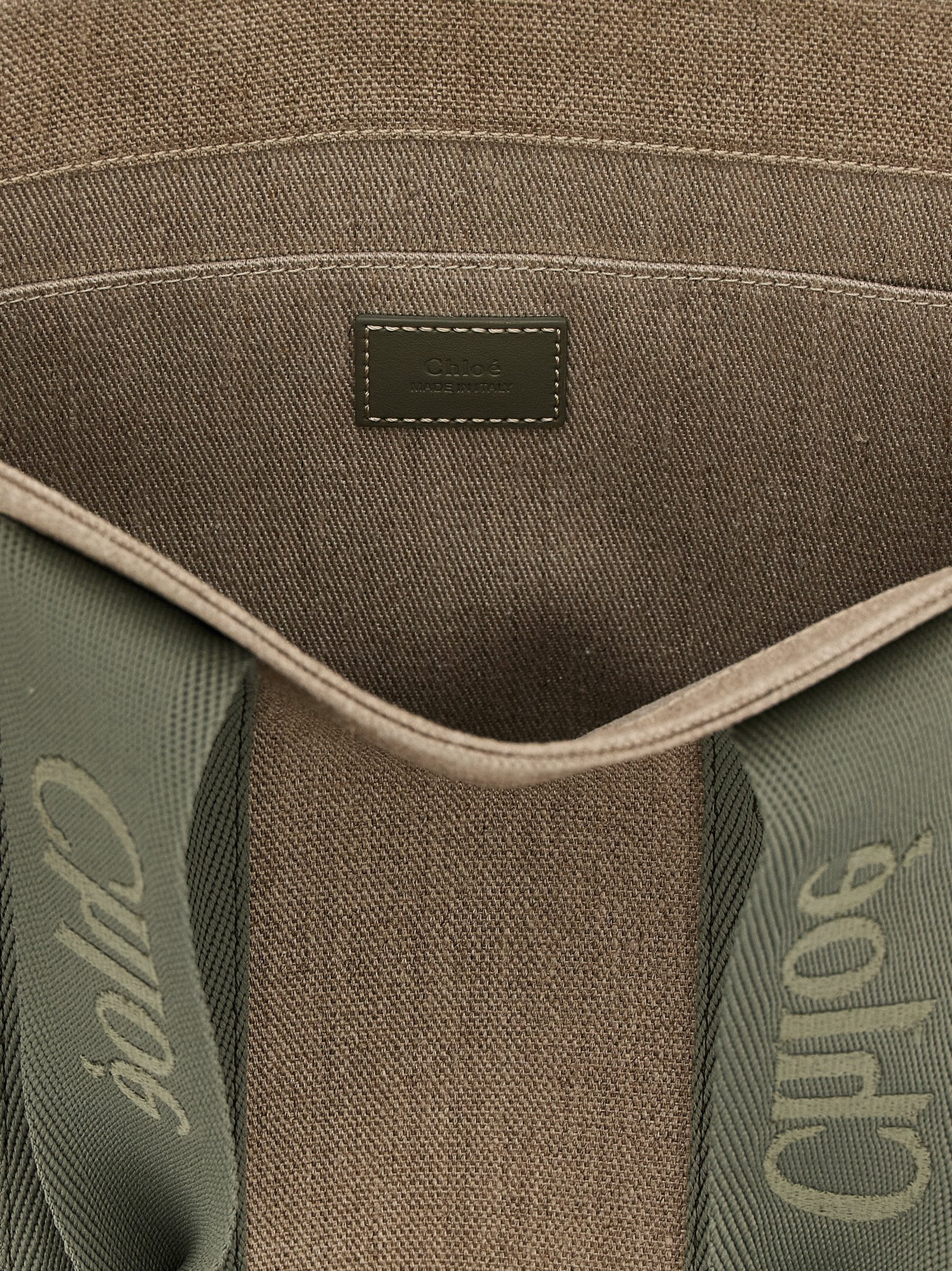 Τσάντα Tote Chloé Δίχρωμη από Λινό  