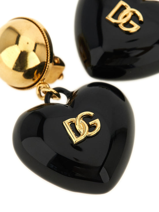 Dolce & Gabbana Black Brass Earrings