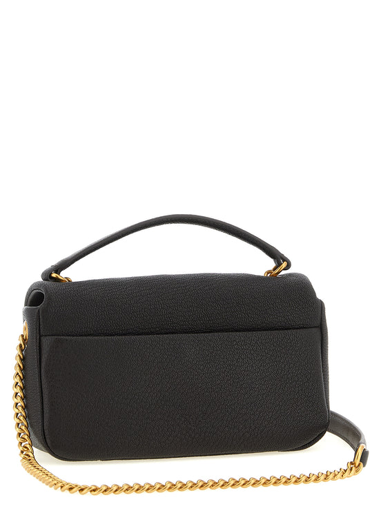 PINKO Brown Lamb Leather Crossbody Bag