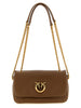 PINKO Brown Lamb Leather Shoulder Bag