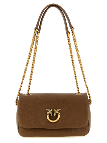 PINKO Brown Lamb Leather Shoulder Bag