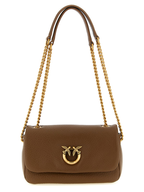PINKO Brown Lamb Leather Shoulder Bag