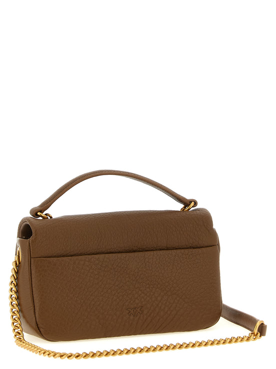 PINKO Brown Lamb Leather Shoulder Bag