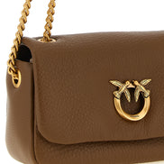 PINKO Brown Lamb Leather Shoulder Bag