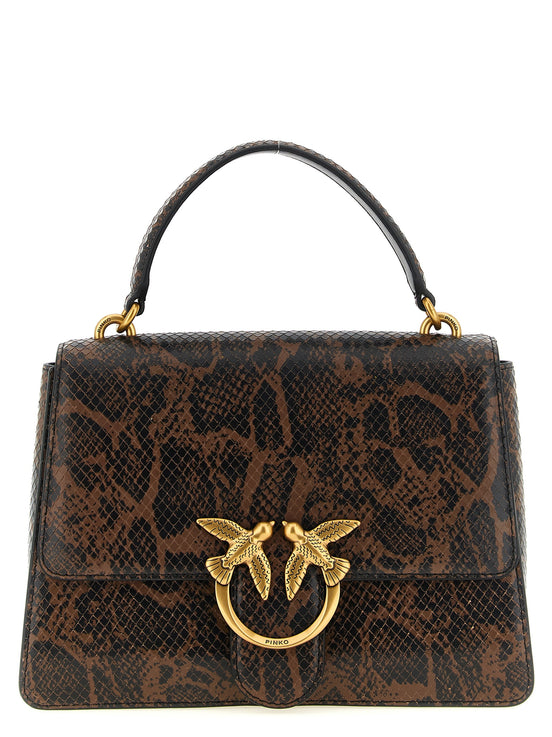PINKO Brown Calfskin Handbag