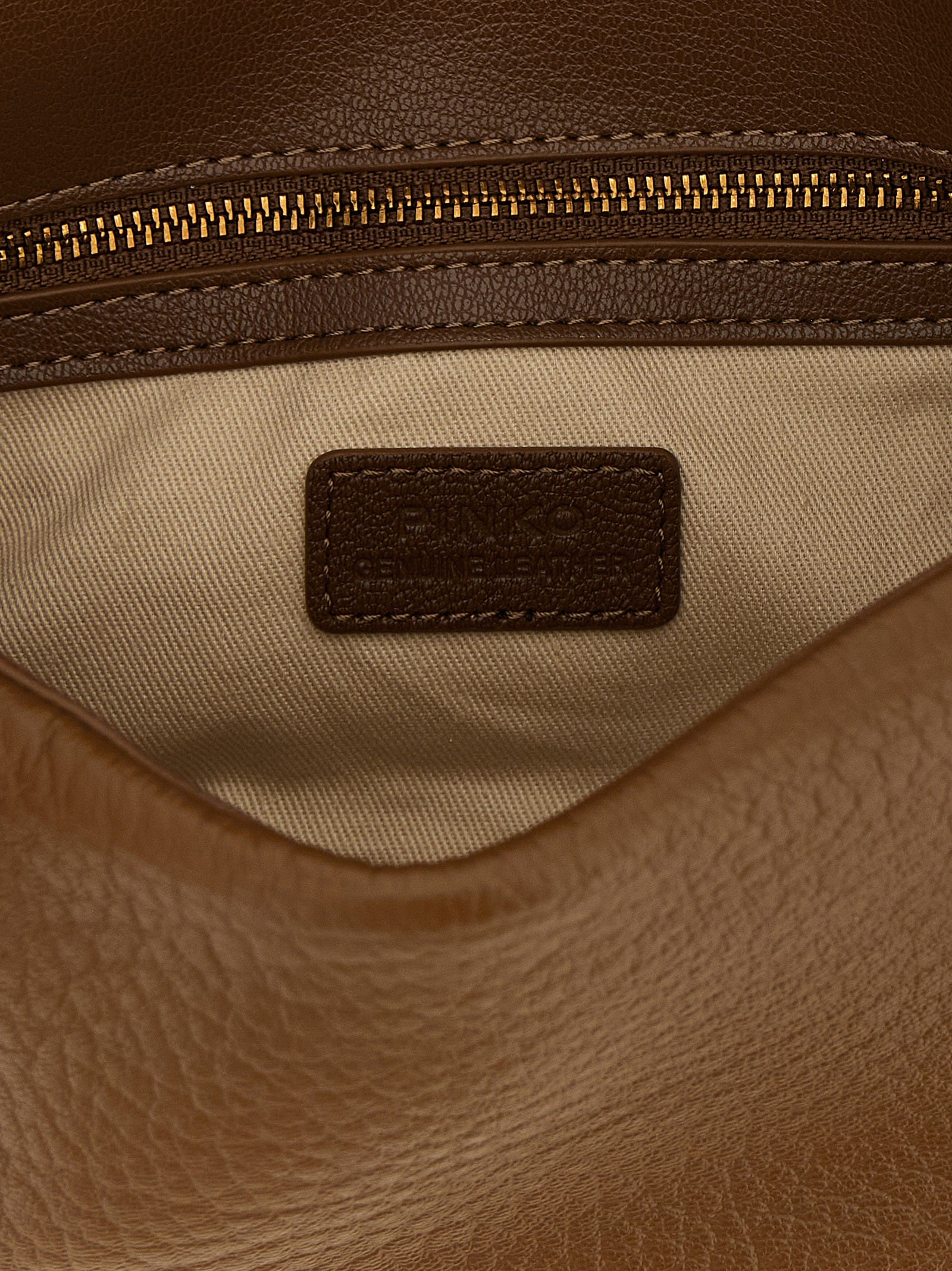 PINKO Brown Lamb Leather Shoulder Bag