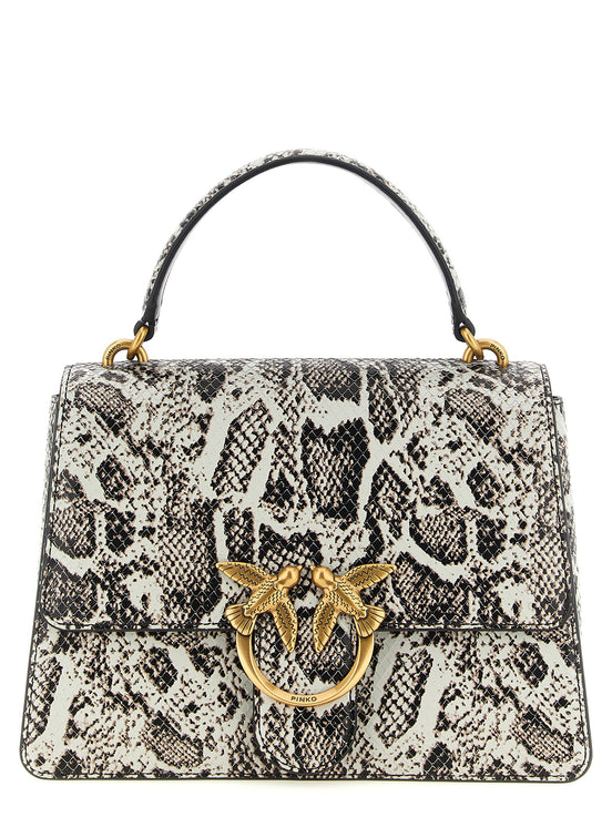 PINKO Gray Calfskin Handbag