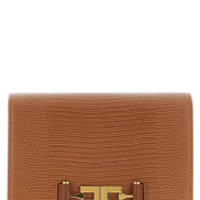 Elisabetta Franchi Brown Polyester Clutch Bag