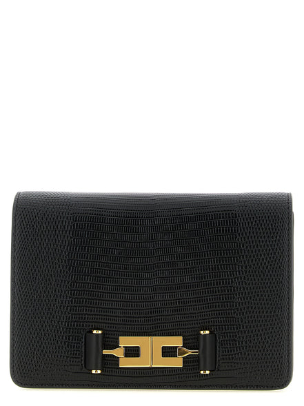 Elisabetta Franchi Black Polyester Clutch Bag