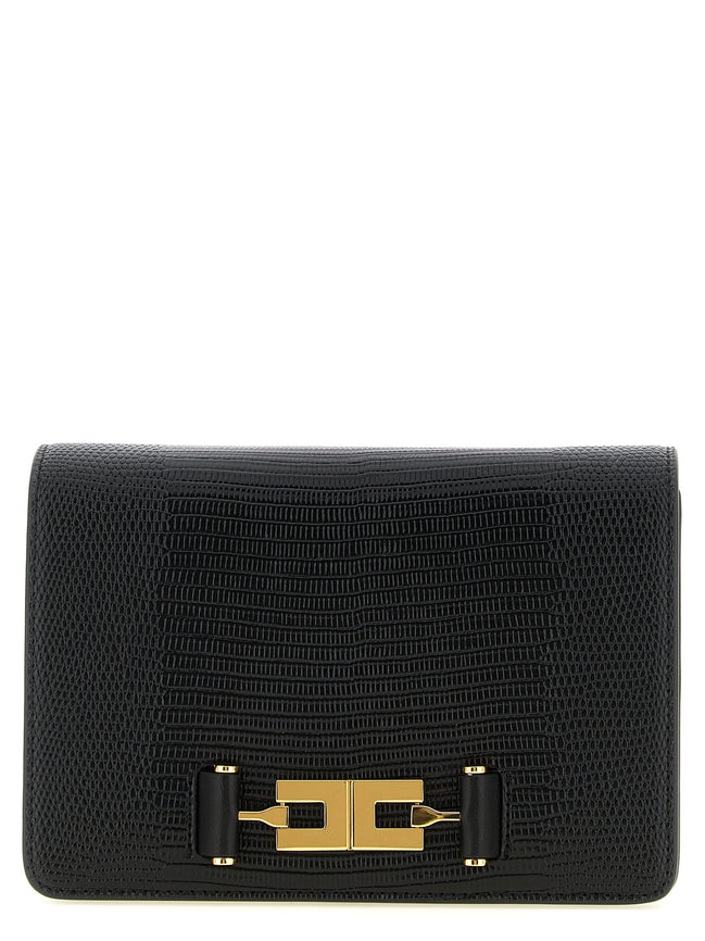 Elisabetta Franchi Black Polyester Clutch Bag