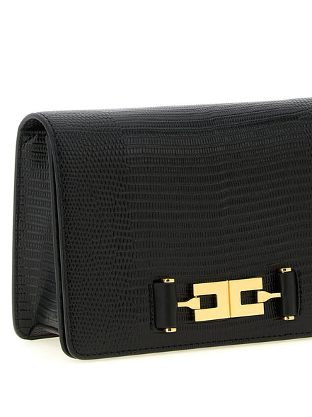Elisabetta Franchi Black Polyester Clutch Bag