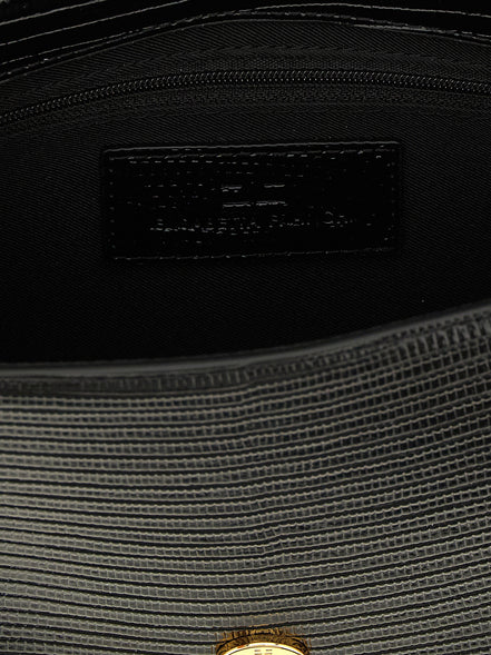 Elisabetta Franchi Black Polyester Clutch Bag