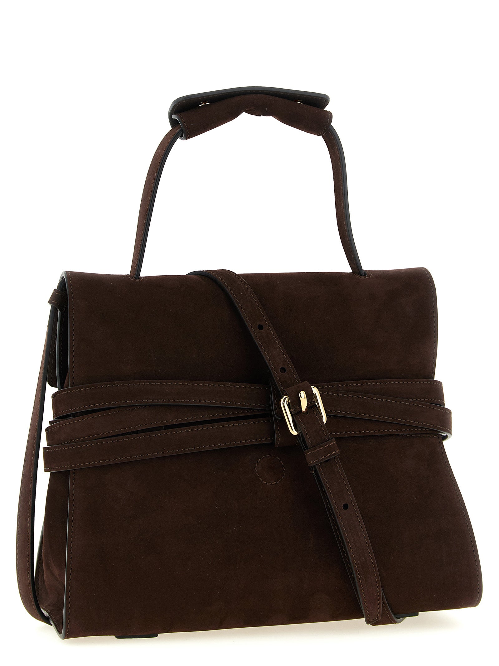 Moschino Brown Calfskin Handbag