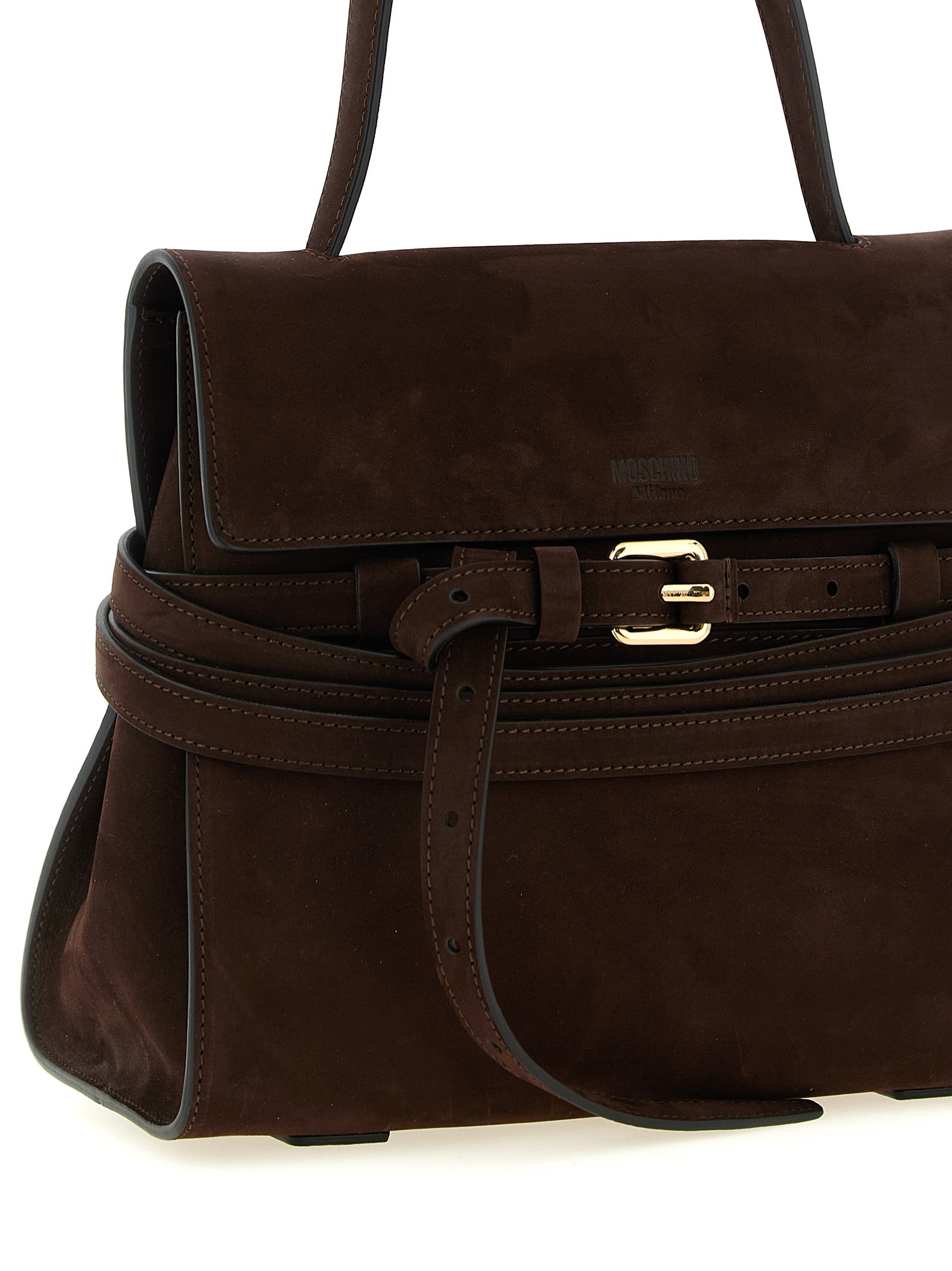 Moschino Brown Calfskin Handbag