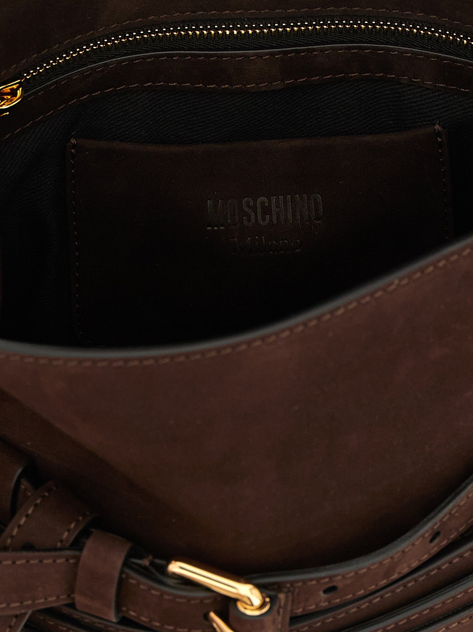 Moschino Brown Calfskin Handbag