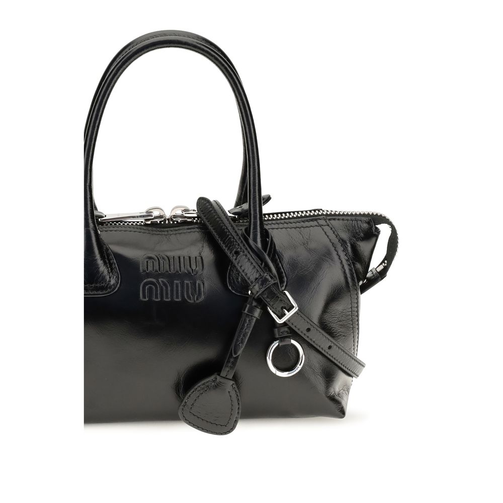 Miu Miu Black Calf Leather Bos Taurus Handbag