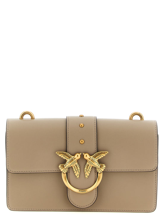 PINKO Gray Calfskin Crossbody Bag