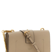 PINKO Gray Calfskin Crossbody Bag